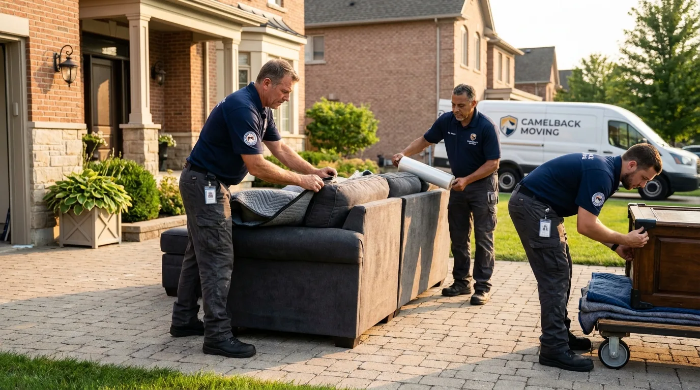 Large estate moving crew wrapping furniture in Kure Beach, NC